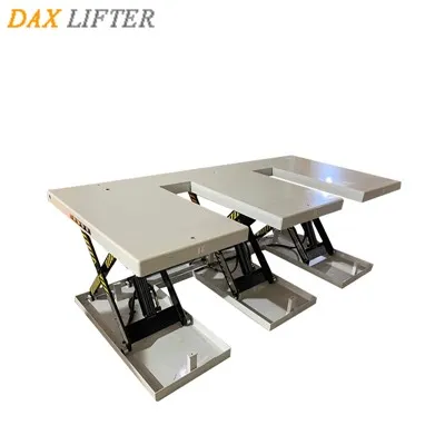 Mesa elevadora de tijera en forma de E